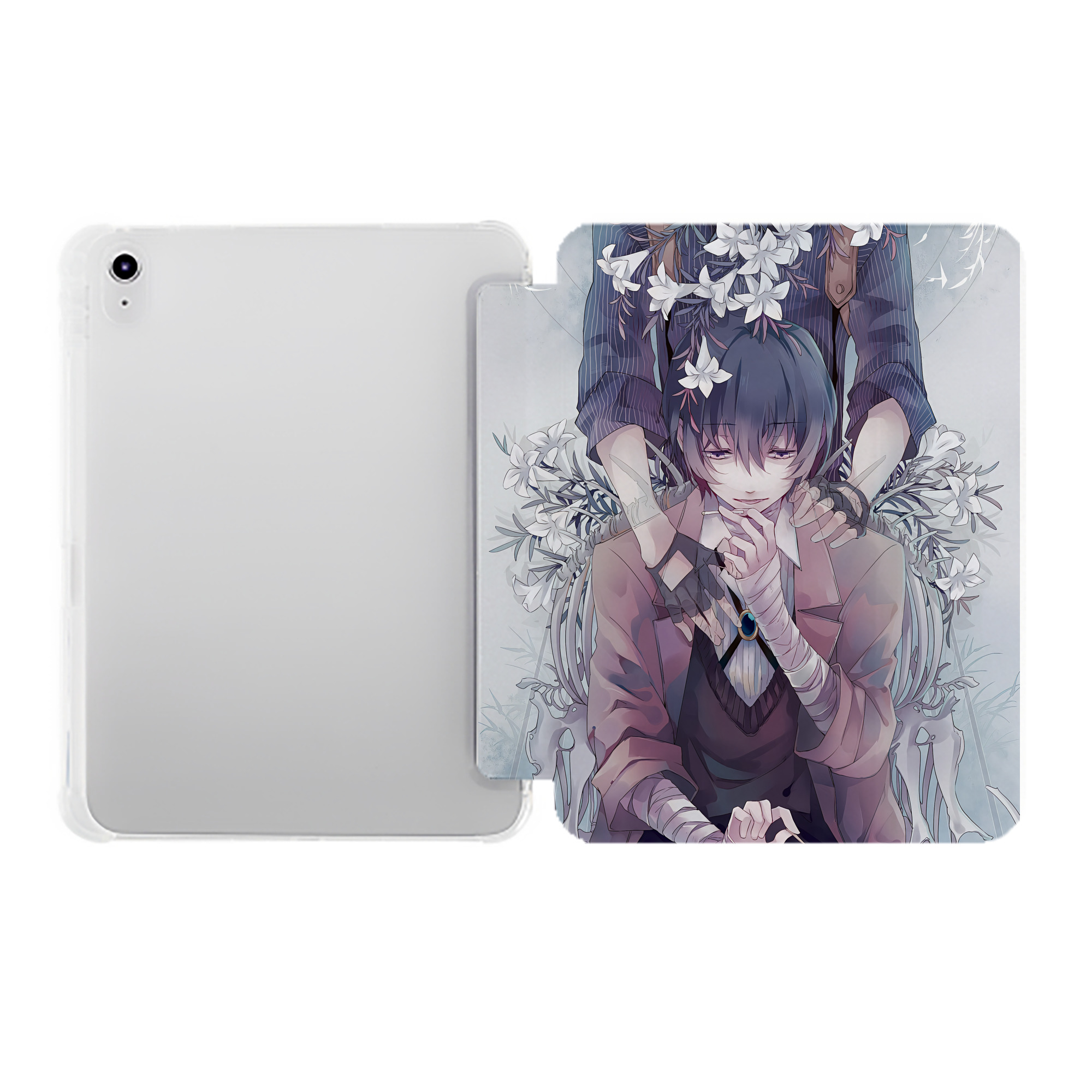 （画像用） 文豪ストレイドッグス Bungo Stray Dogs IPad ケース ペン収納付き 三つ折りスタンド PUレザー×シリコン 対応機種9.5/10.5/10.9インチ